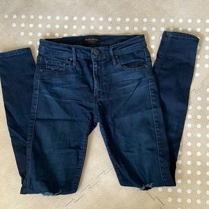 Black Orchid denim with distressed knee and ankle zips